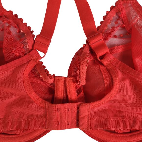 Elomi Matilda Plunge Bra Red 38G Underwire Unlined Adj Side Panels J Hook Chilli - Picture 8 of 10